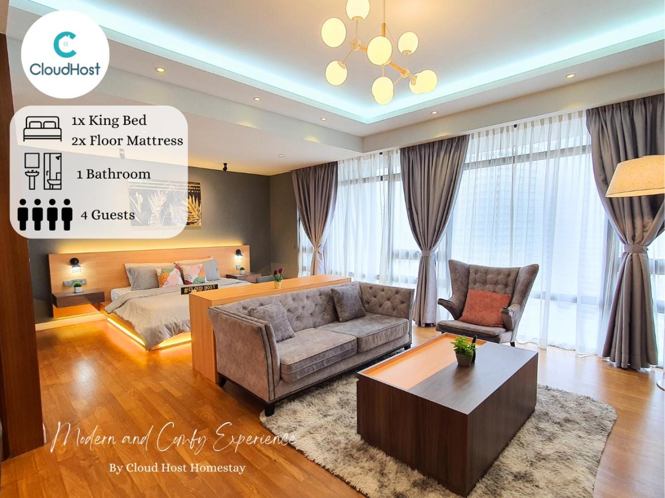 Anggun Homestay King Bed Studio KL City Bukit Bintang by Cloud Host