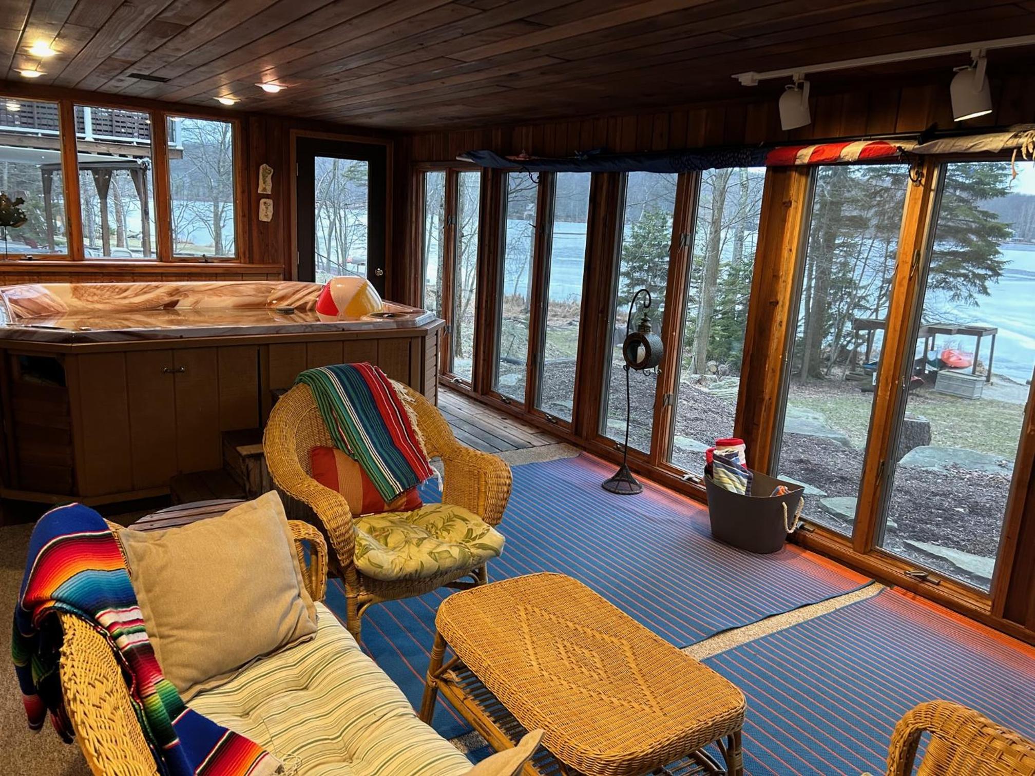 Lakefront Cabin Pvt Beach and Dock - Sunset Marina view 5