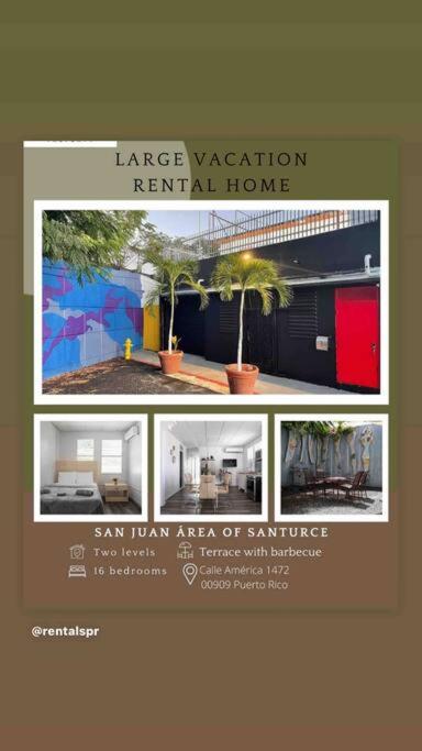 18BR Home for 32 Guests La Placita Santurce By RentalsPR