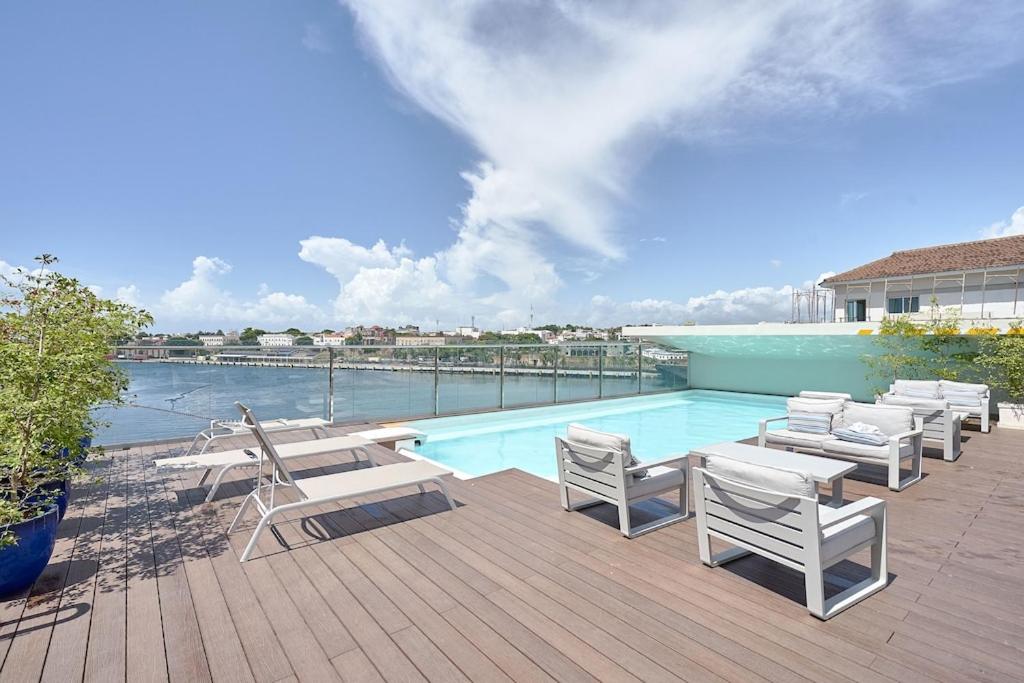 Waterfront views of Historic Zona Colonial in Riviera Colonial