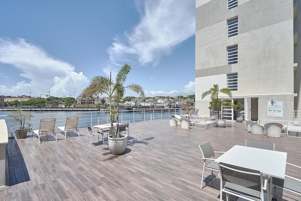 Waterfront views of Historic Zona Colonial in Riviera Colonial