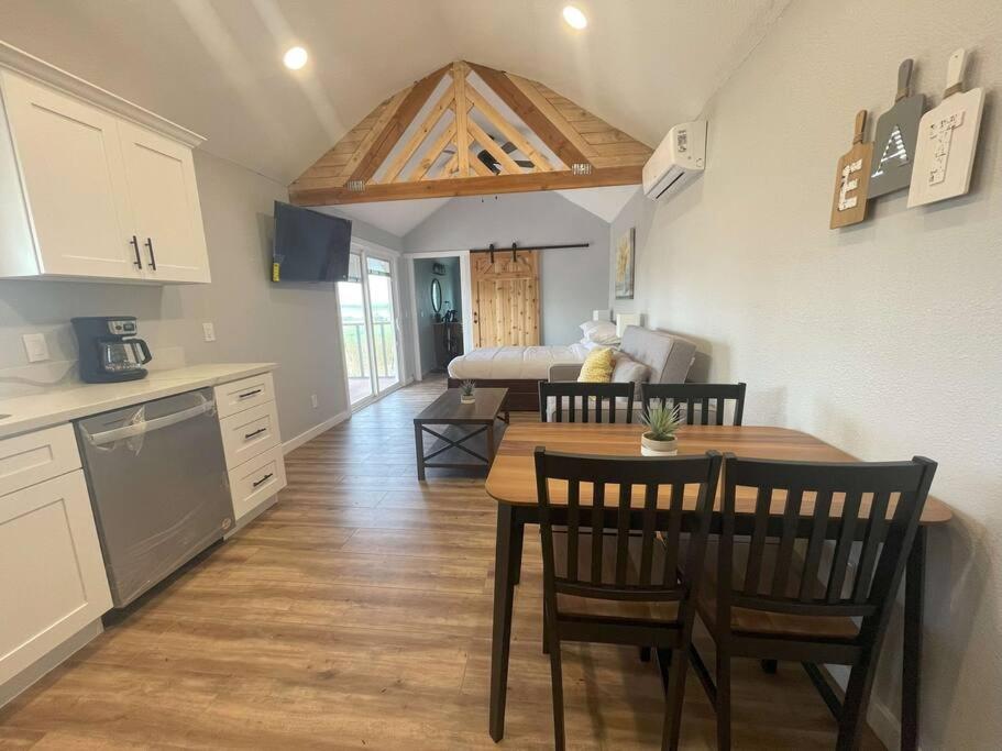 Modern wine country barn house view 5