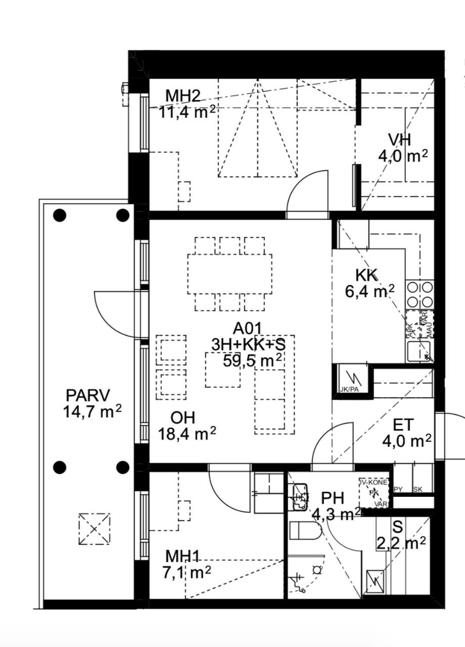 Toppilansalmi two bedroom apartment with a view