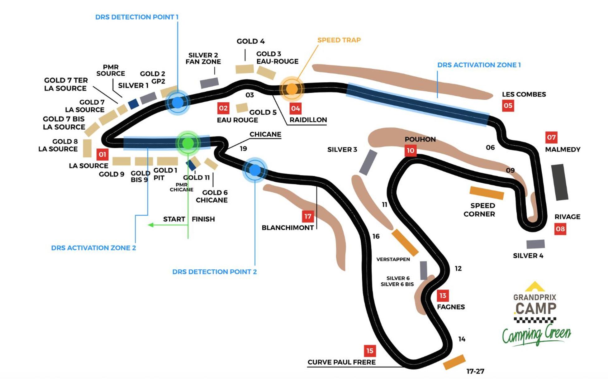 GrandPrixCamp Spa Francorchamps closest camping to the circuit including track view