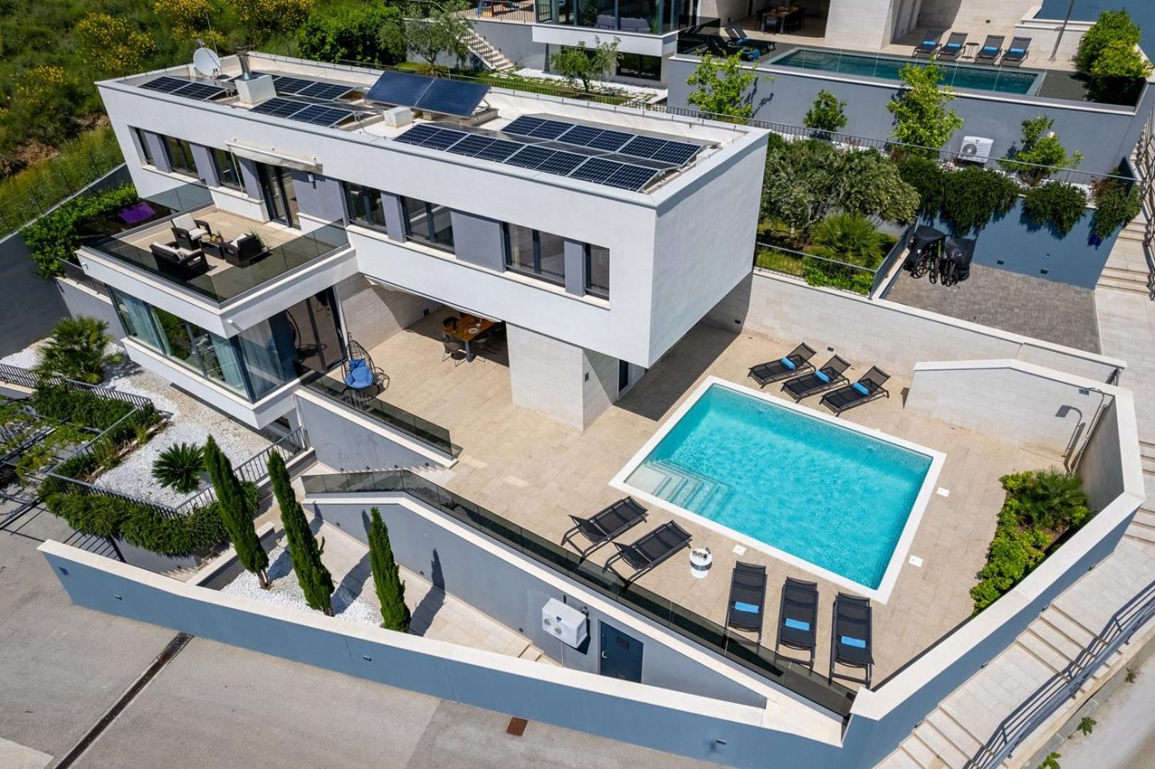 Luxury, seafront Villa Petra with heated pool only 50m from beach view 5