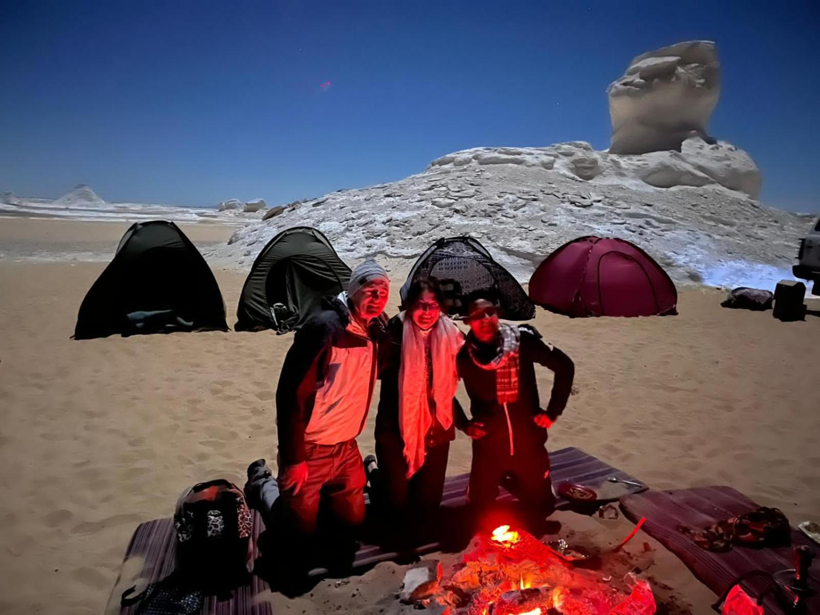 Egypt white and black desert with Camping