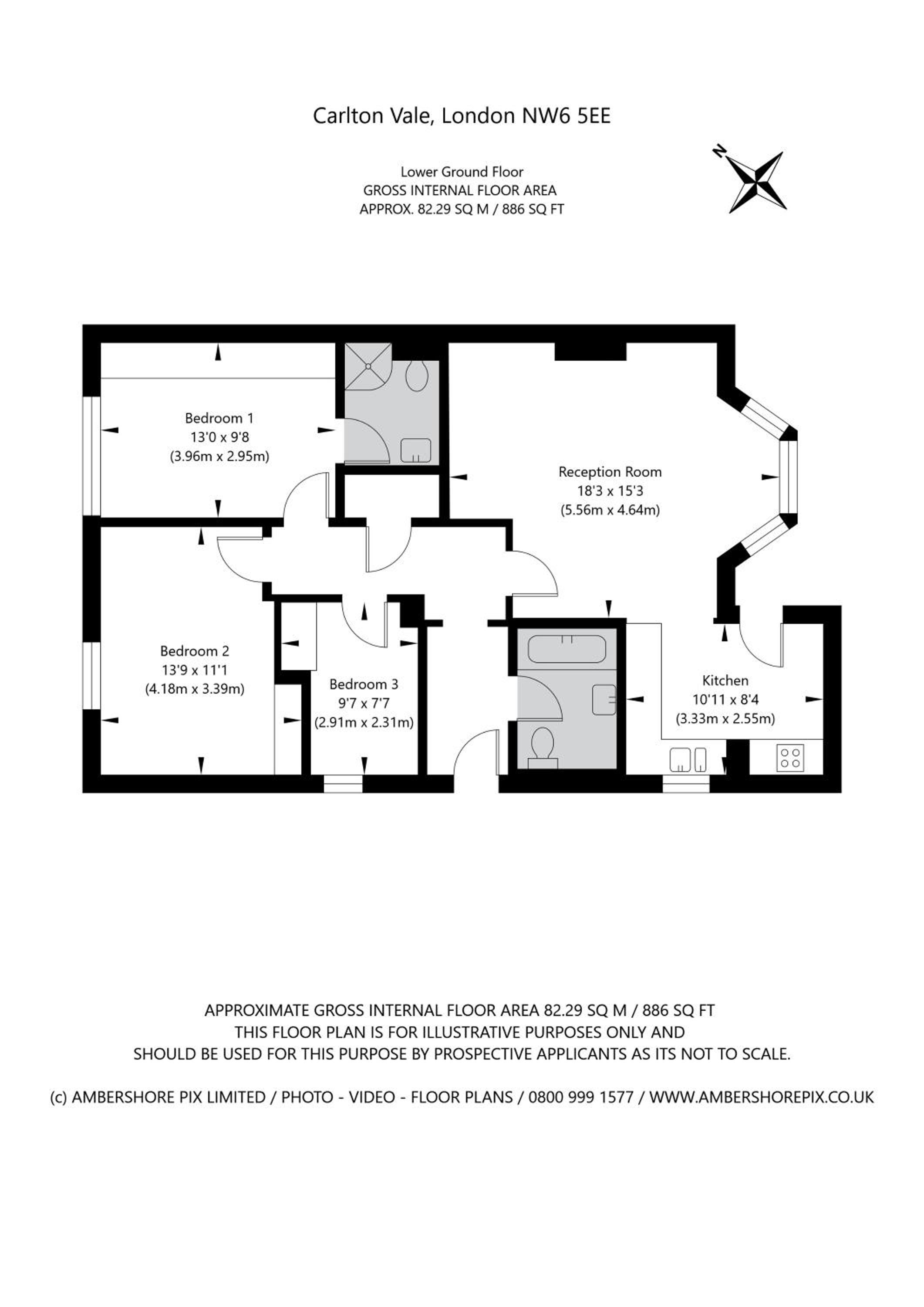 Modern 3 and 2 bedroom flat in central london with installed AC