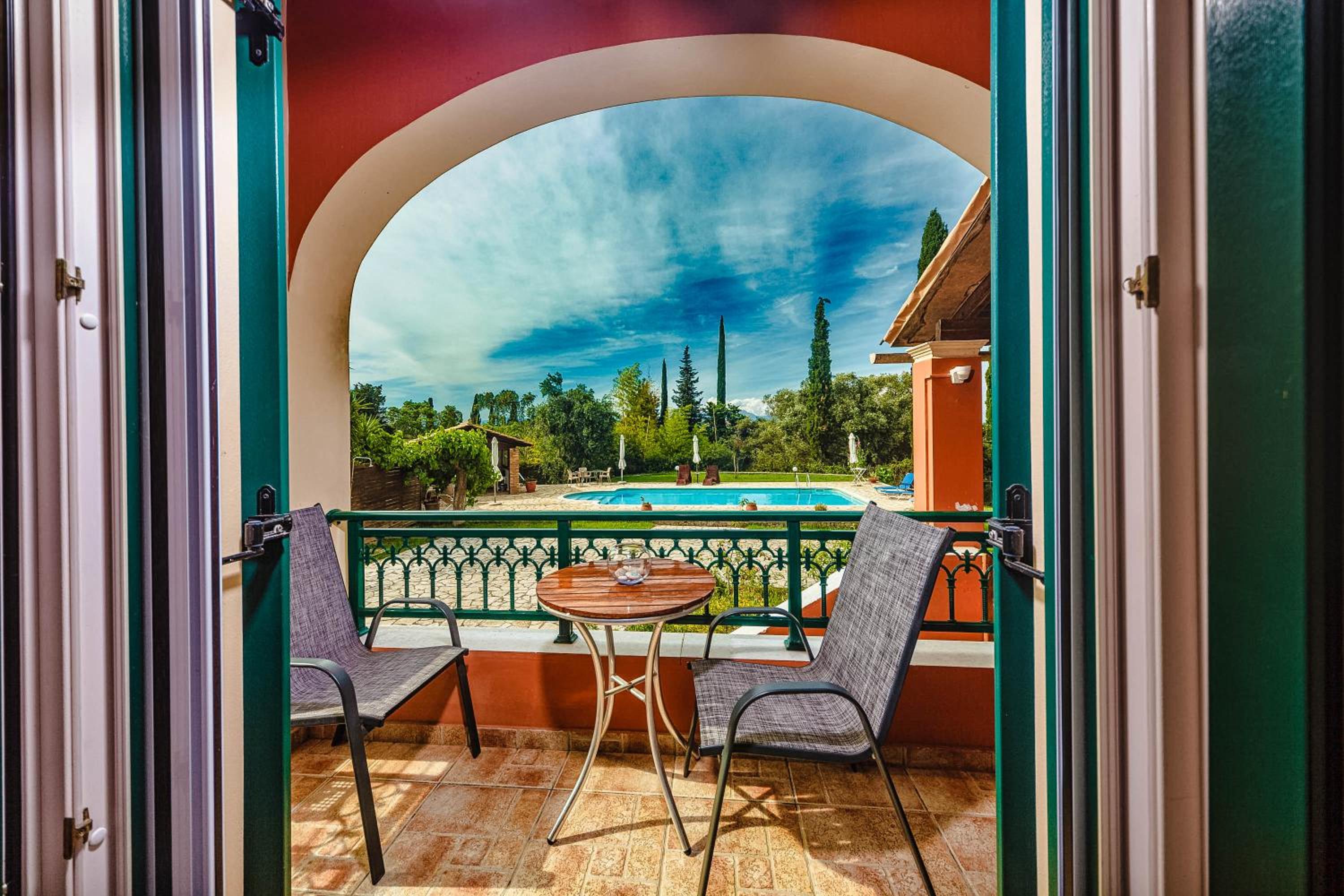 Kamaritis Villa private bedroom, pool view view 2