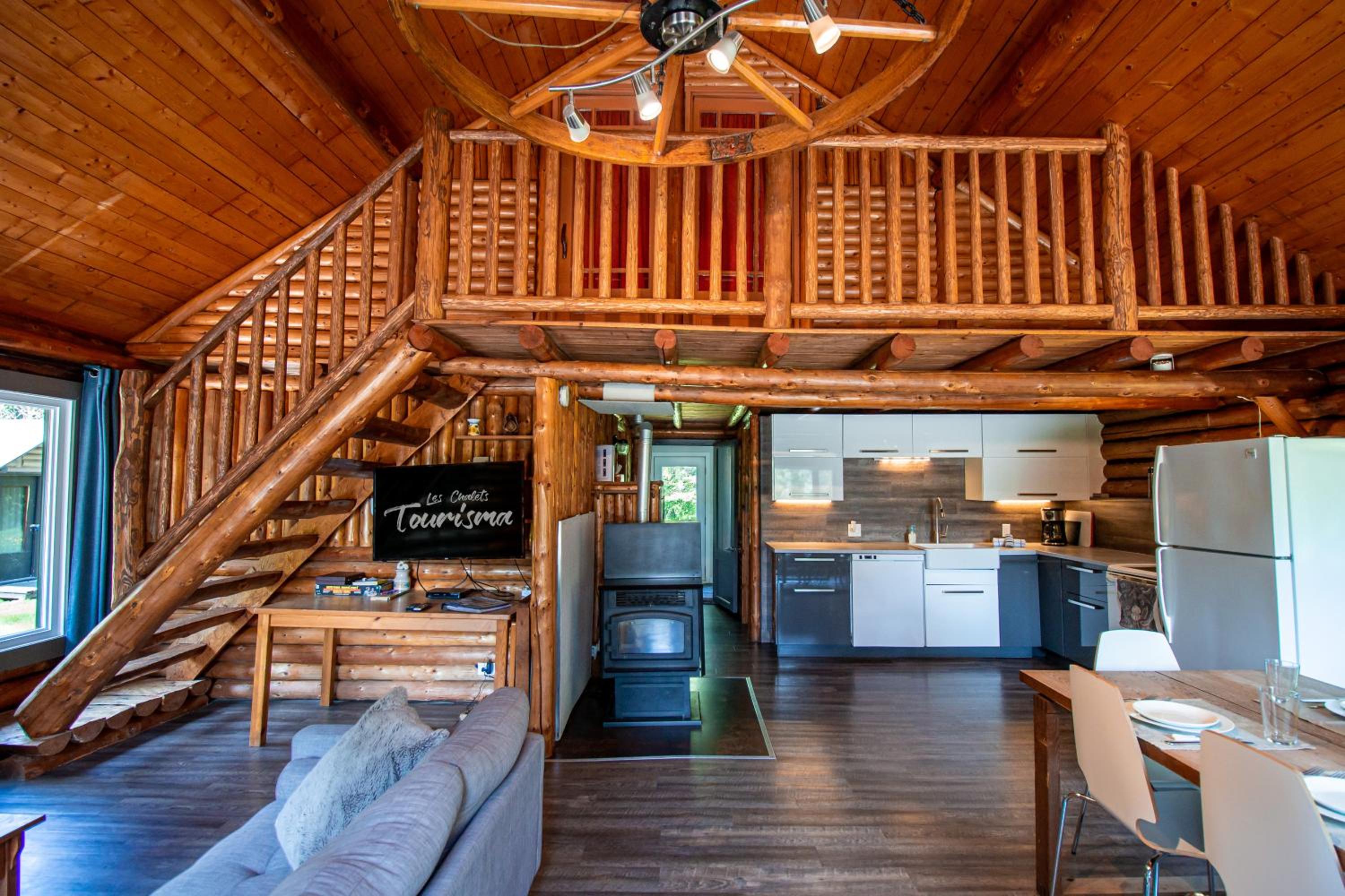 Les Chalets Tourisma - Chalet en bois rond avec spa - Chalet du 4e