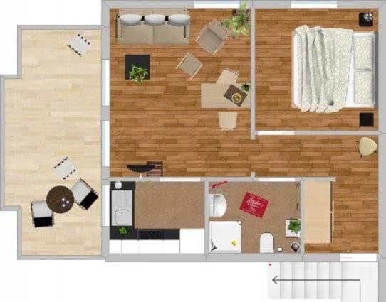 Ferienwohnung mit Balkon 500 m bis zum Strand VB