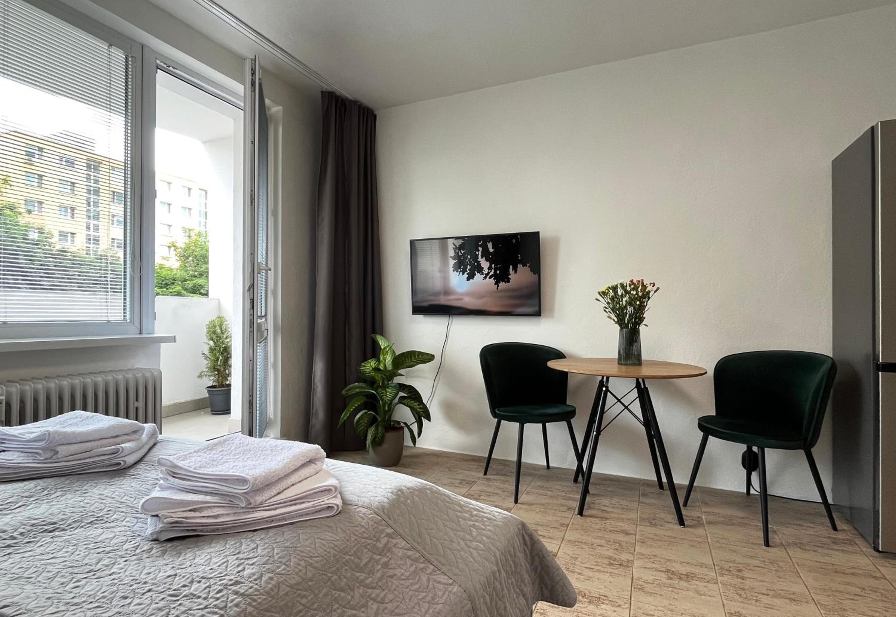 New cozy studio, AC & Balcony view 5