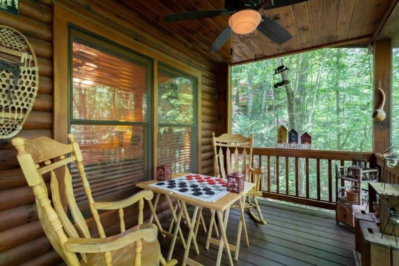 Mountain Spirit Cabin - Fireplace and Hot Tub view 3