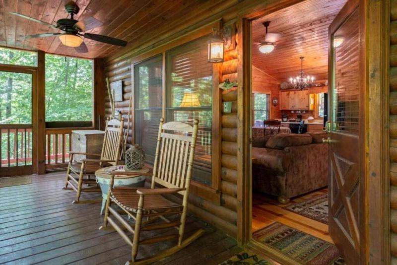 Mountain Spirit Cabin - Fireplace and Hot Tub view 5