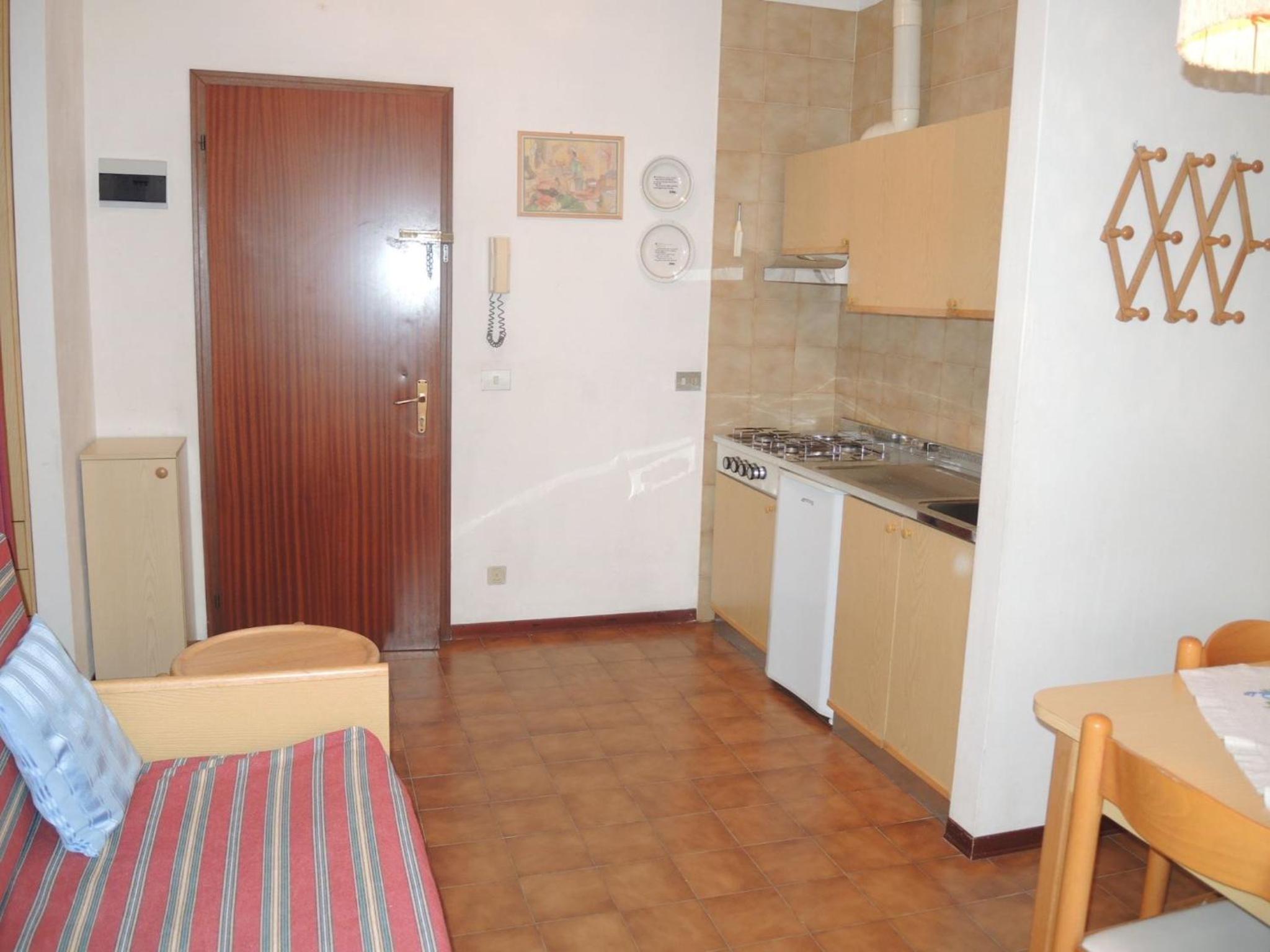 Warm two-room flat with balcony near the beach