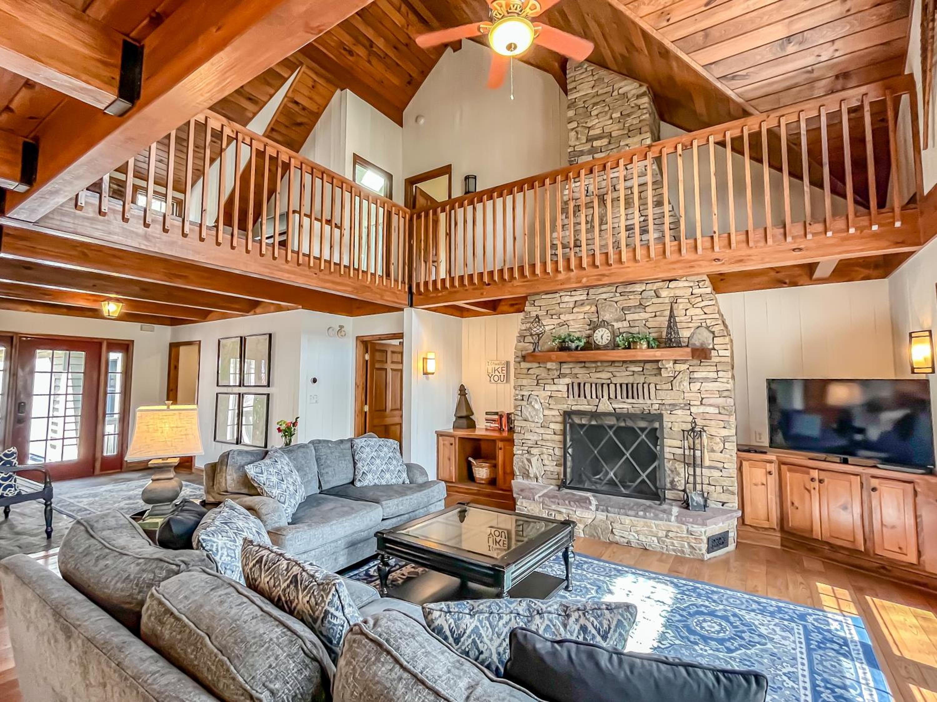 Updated Lakefront with Outdoor Fireplace Hot Tub Dock view 5