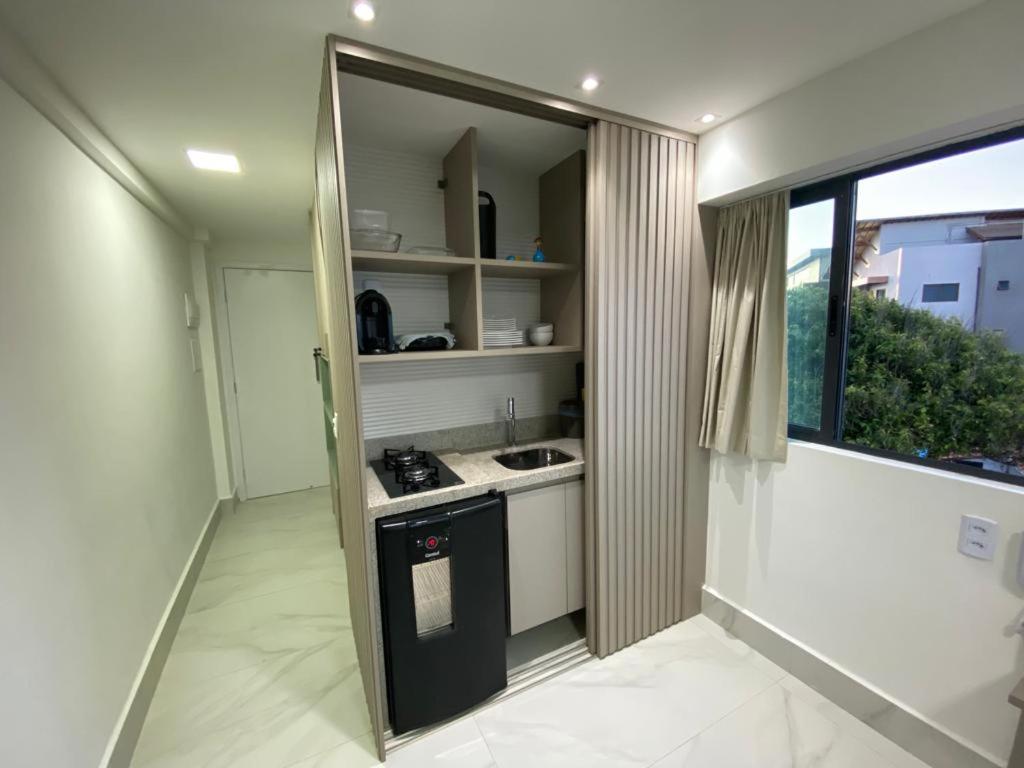 Flat beira mar com varanda em Porto de Galinhas