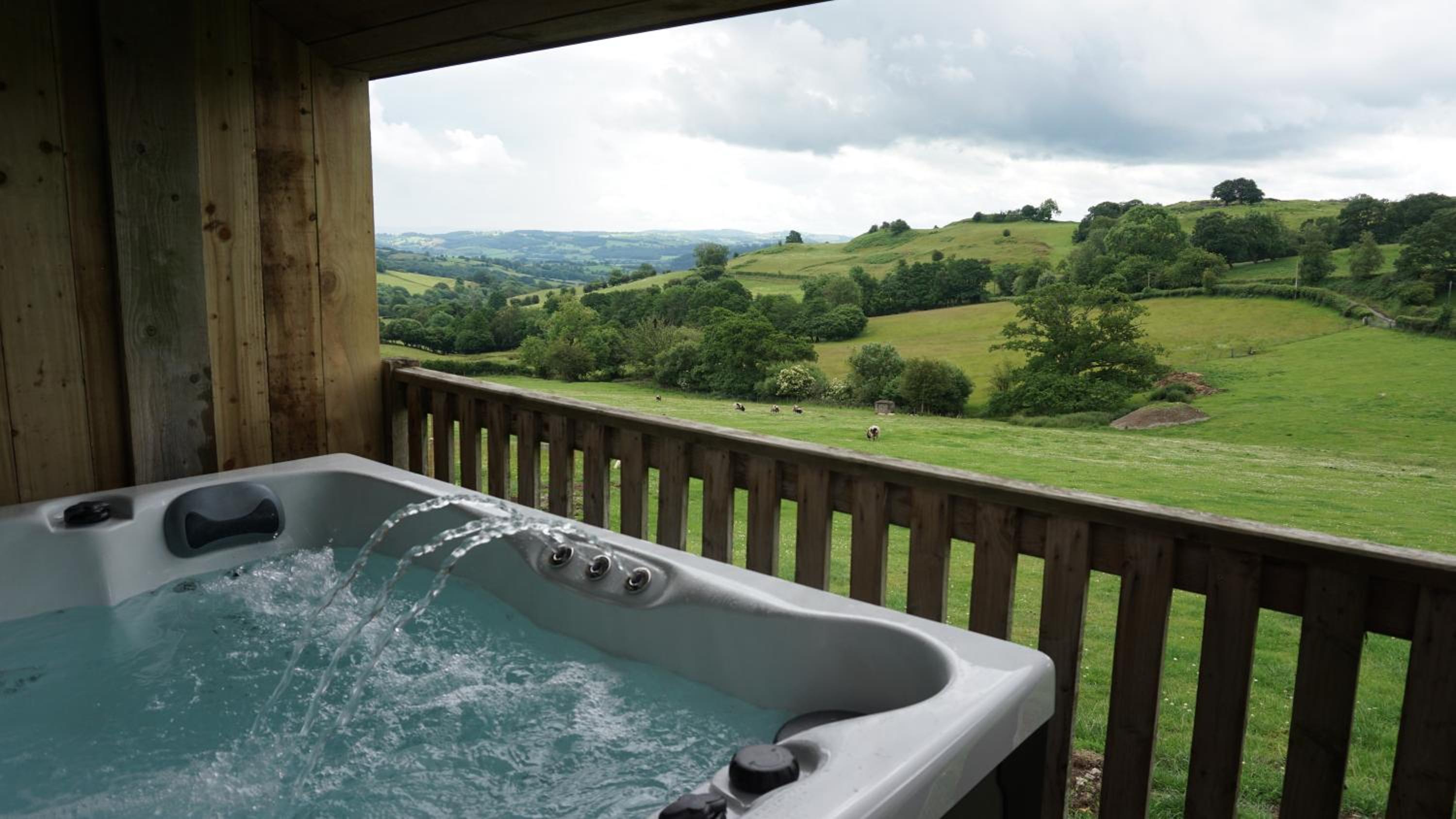 Barley Cottage - 5* Cyfie Farm with log burner and private covered hot tub view 2