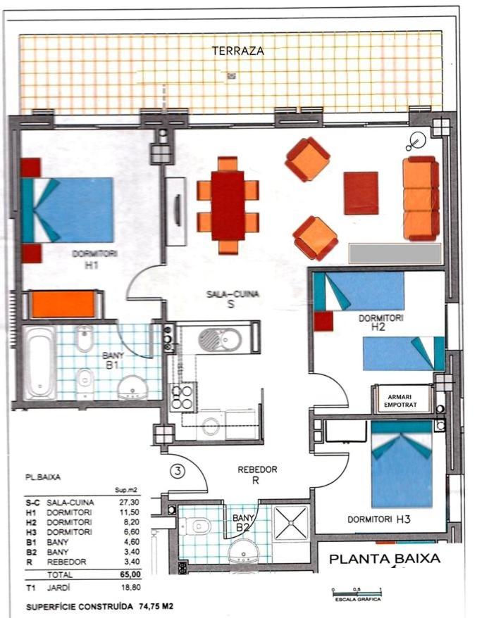 apartamento amplio en planta baja con terraza CALA BUSQUETS