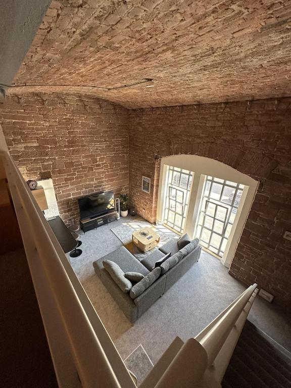 The Engine House at Dixons Chimney near Carlisle Castle unique historic apartment with 65 inch Sky Glass and private parking view 3