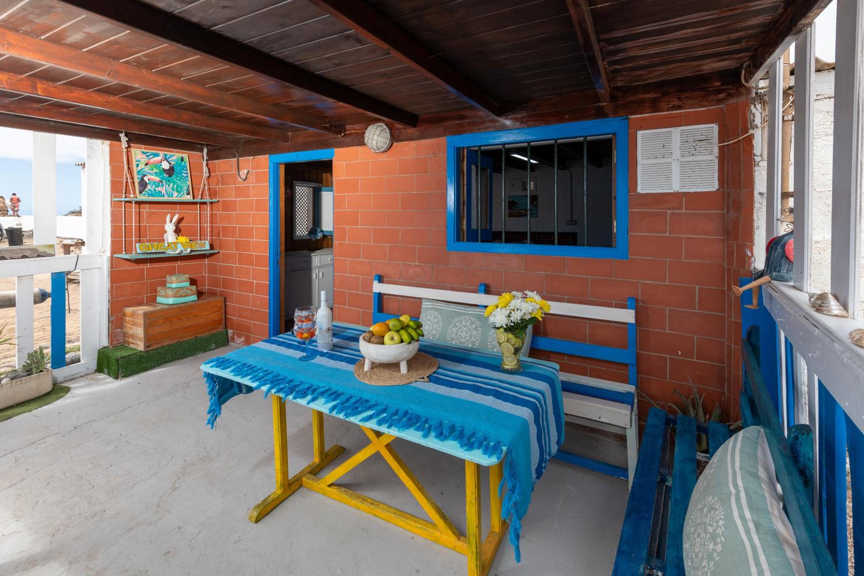 Cabin in front of idyllic majanicho beach