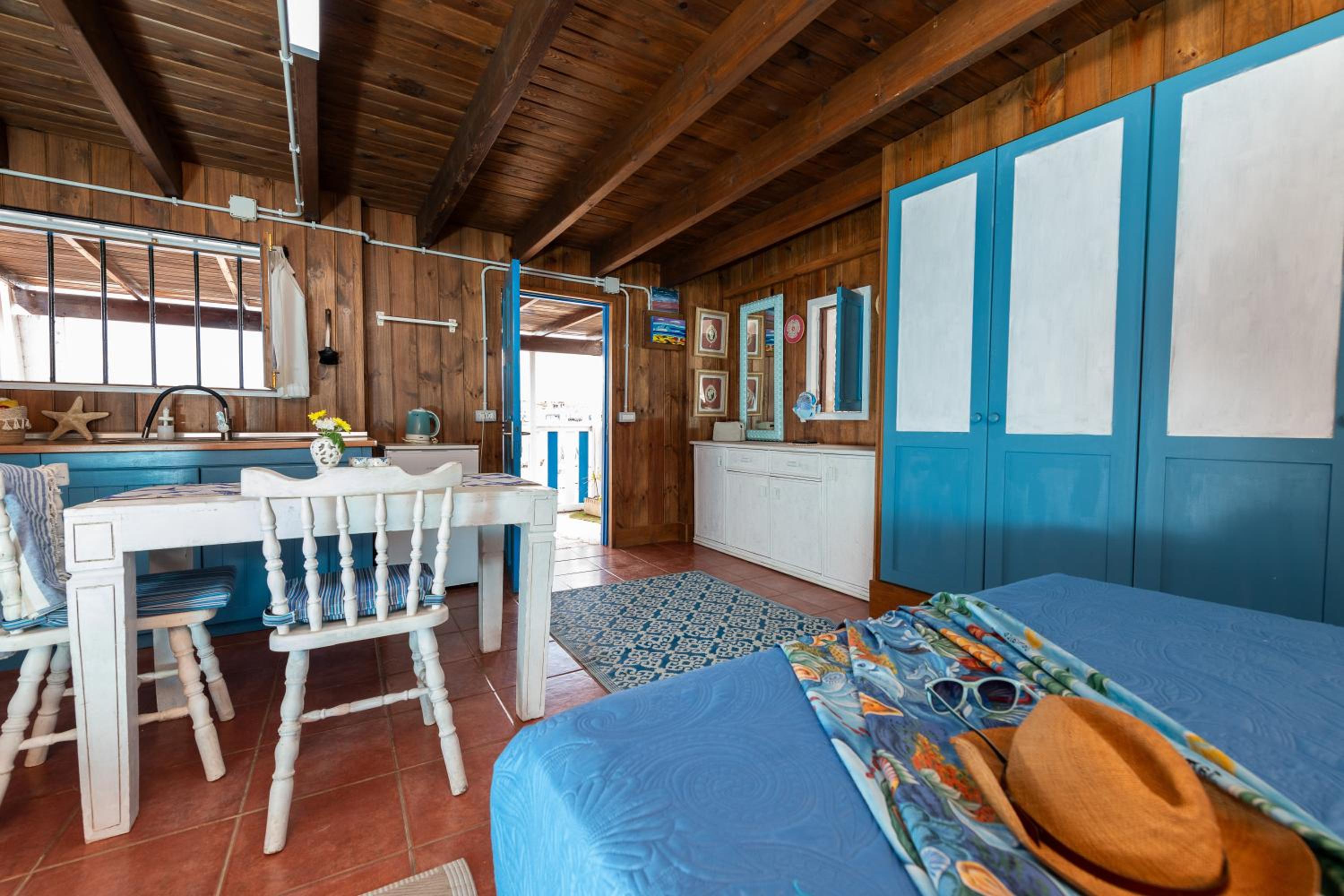 Cabin in front of idyllic majanicho beach