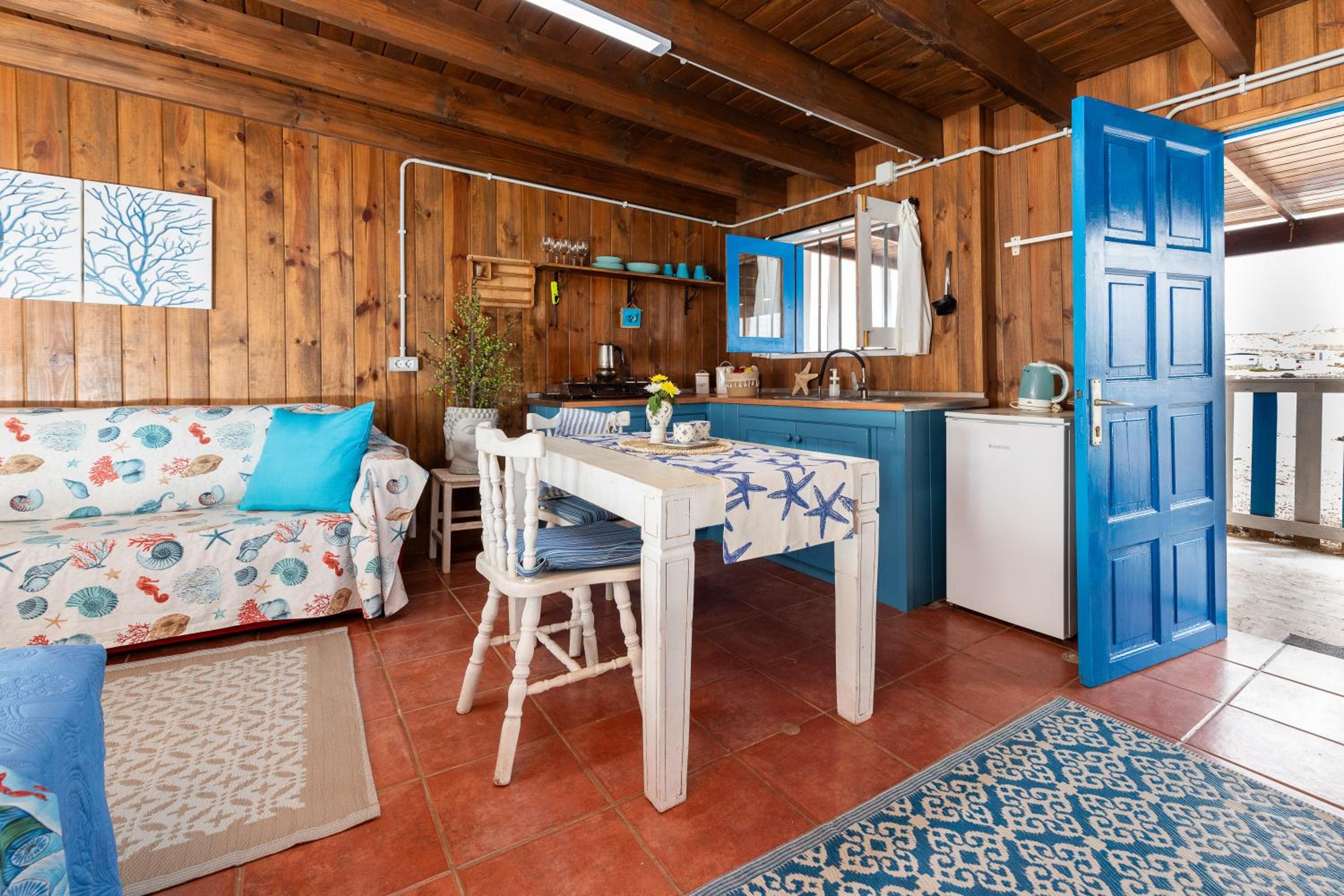 Cabin in front of idyllic majanicho beach