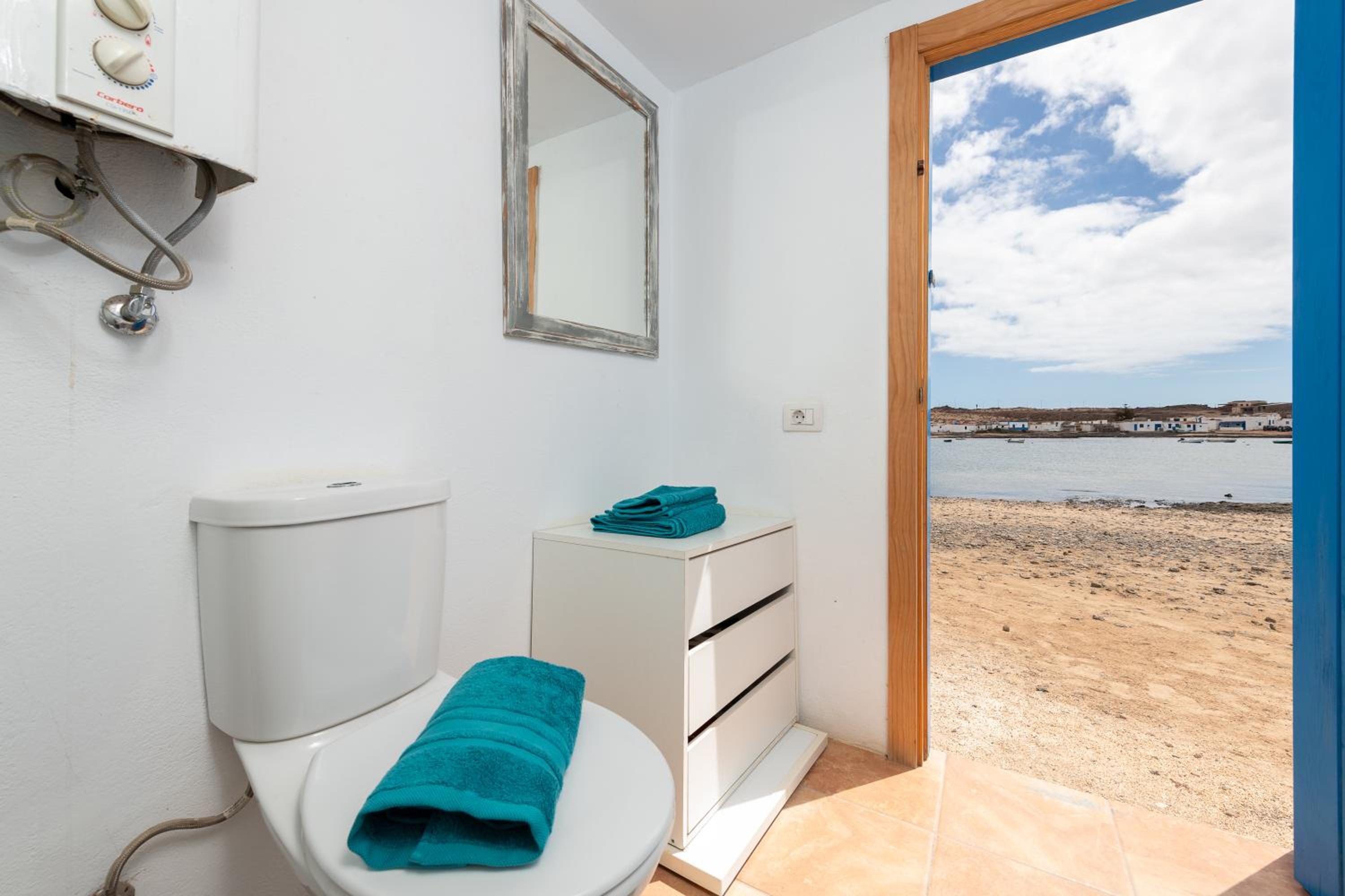 Cabin in front of idyllic majanicho beach