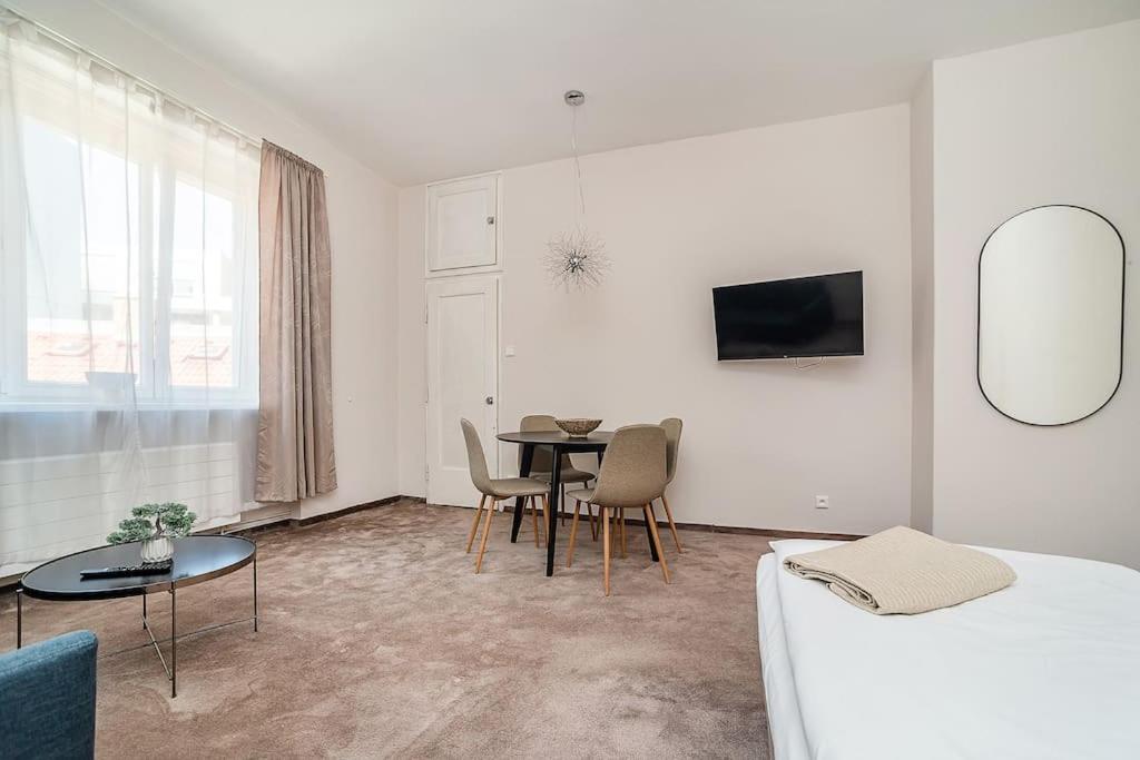 Modern studio with balcony + TV