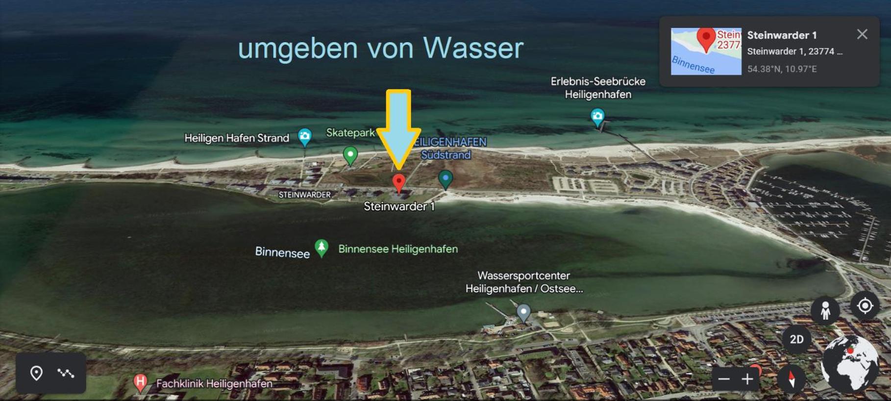 Wasserblick, in 3 Min am Strand