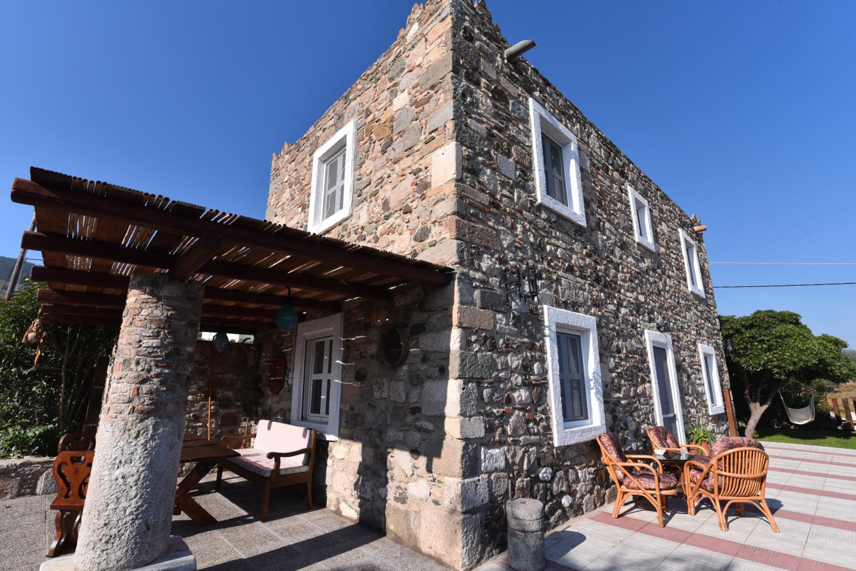 Traditional Kos villa with swimming pool, lawn yard and bbq view 2