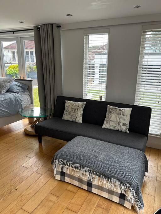 Cosy Studio Cabin with Optional Hot Tub Lilliput near Sandbanks beach view 2