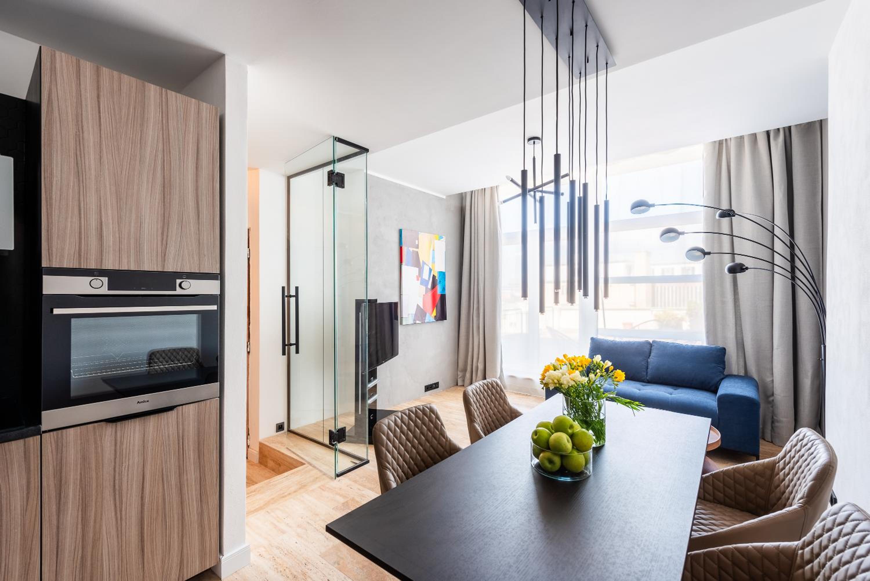 Luxury apartment with a balcony and a terrace
