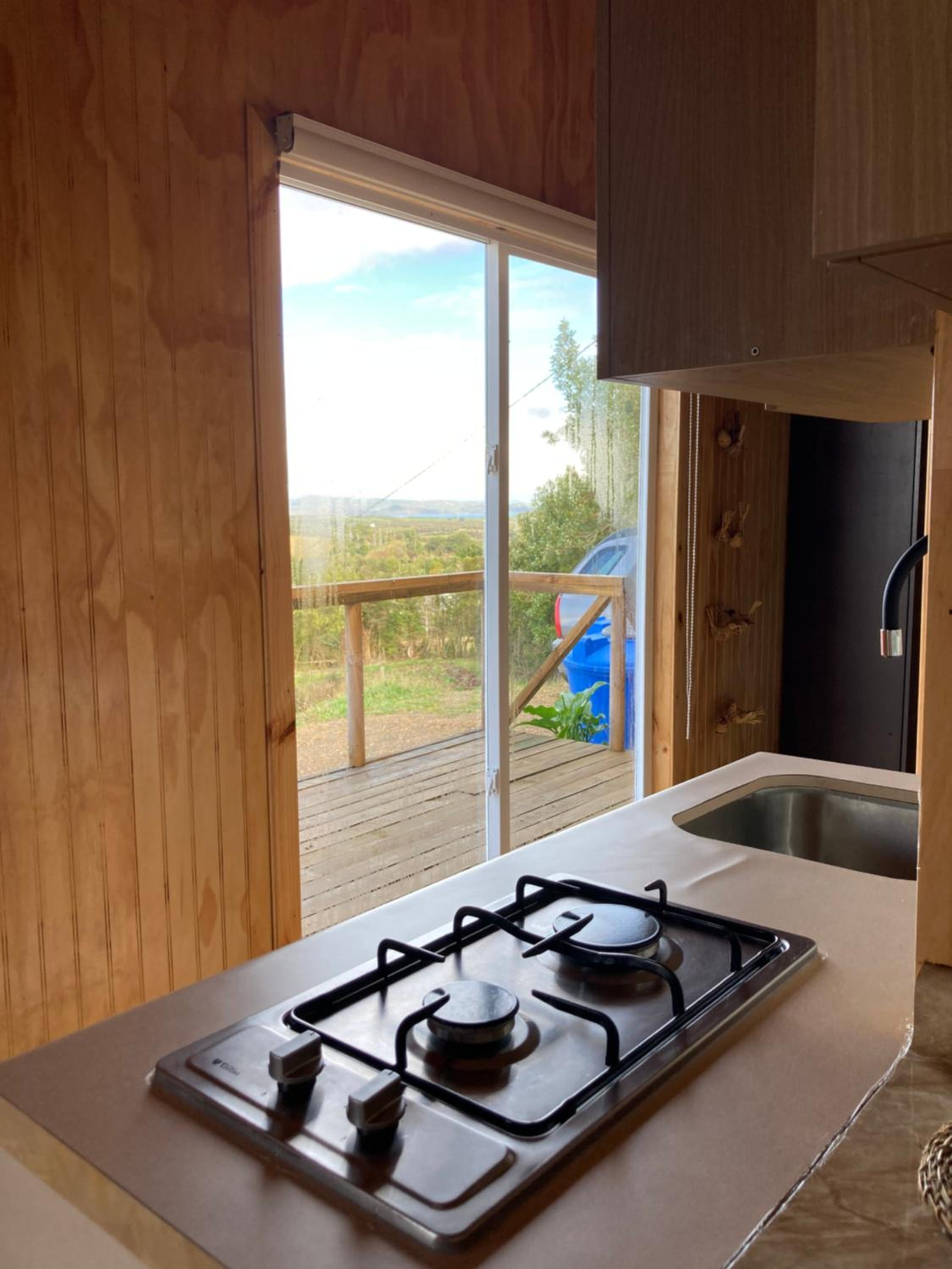 Cabaña de campo con vista al mar