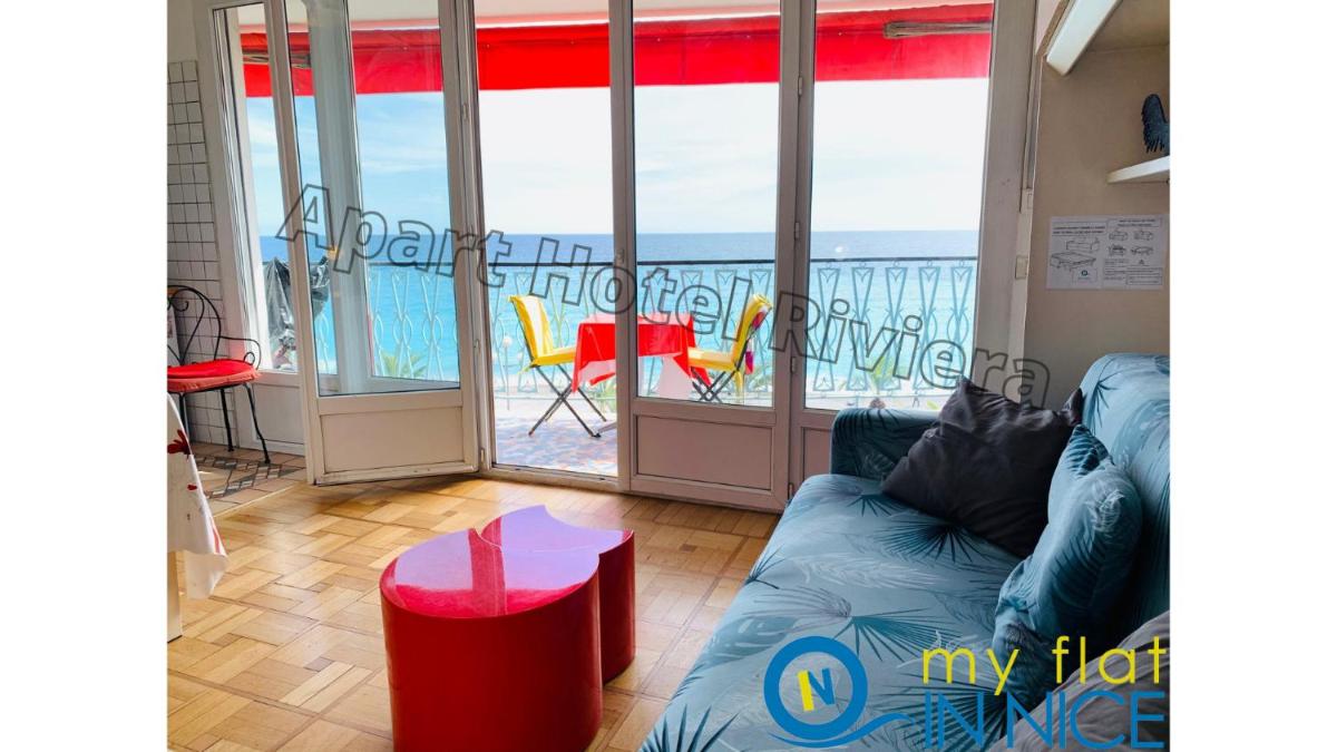 ApartHotel Riviera - Promenade des anglais - 1 Bedroom AC apartement - Amazing Sea View - Large terrasse - BALCON VAGUE BLEUE view 4