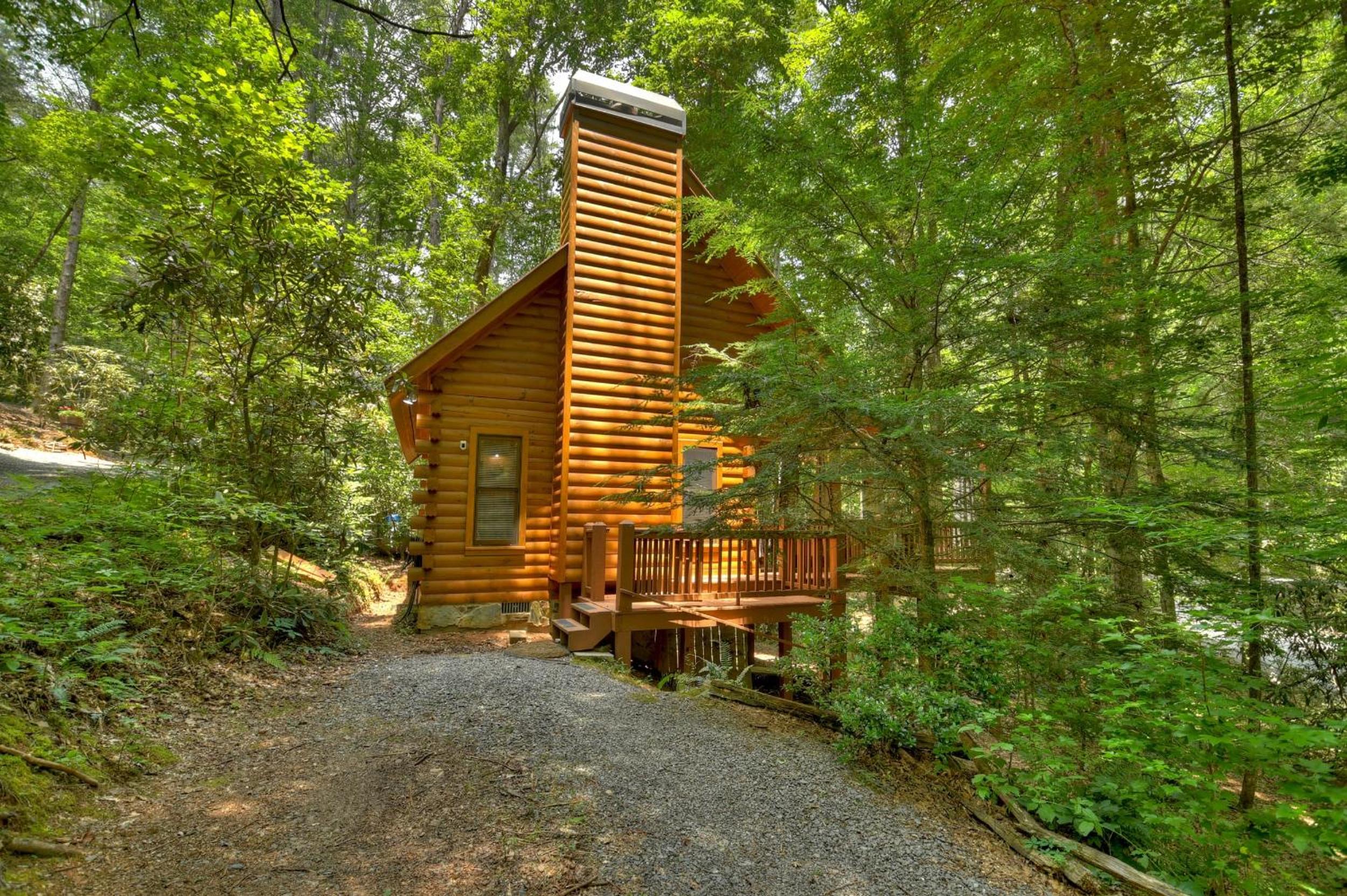 Tiny Creek Cabin Couples Retreat On Babbling Brook view 3