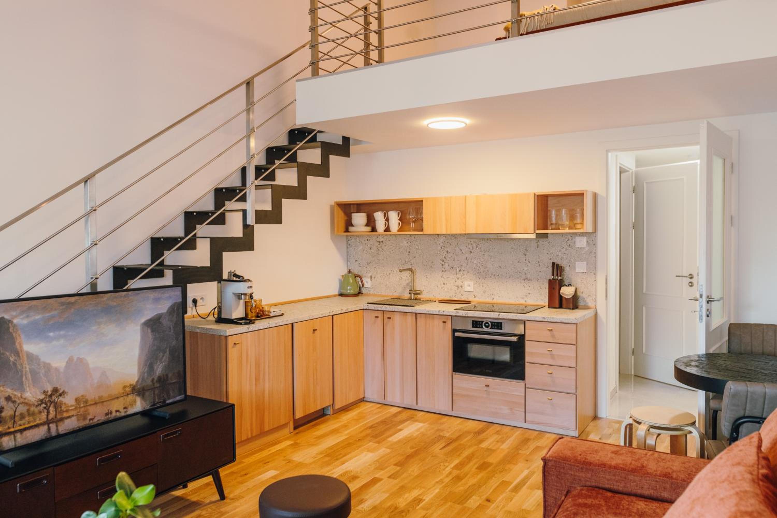 Modern Mezzanine Apt at Jecna st