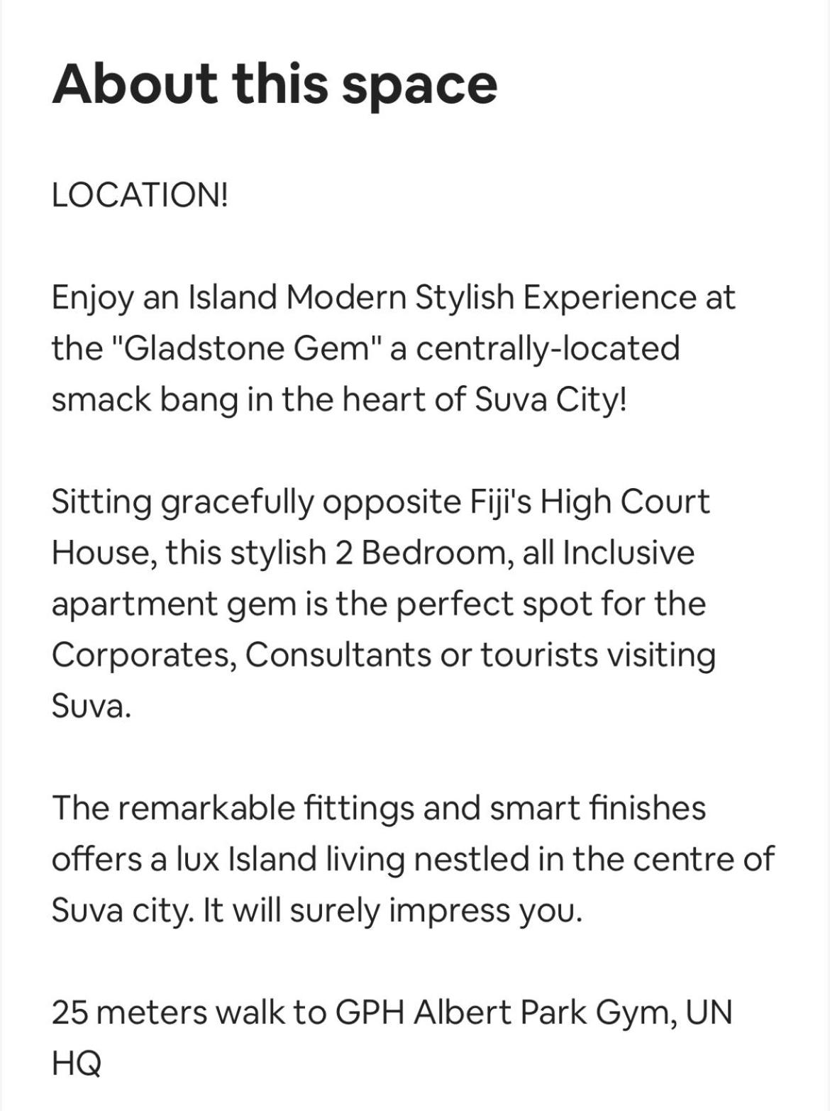 Gladstone Gem 6 - Suva CBD 2 Bedroom Apartment - view 2