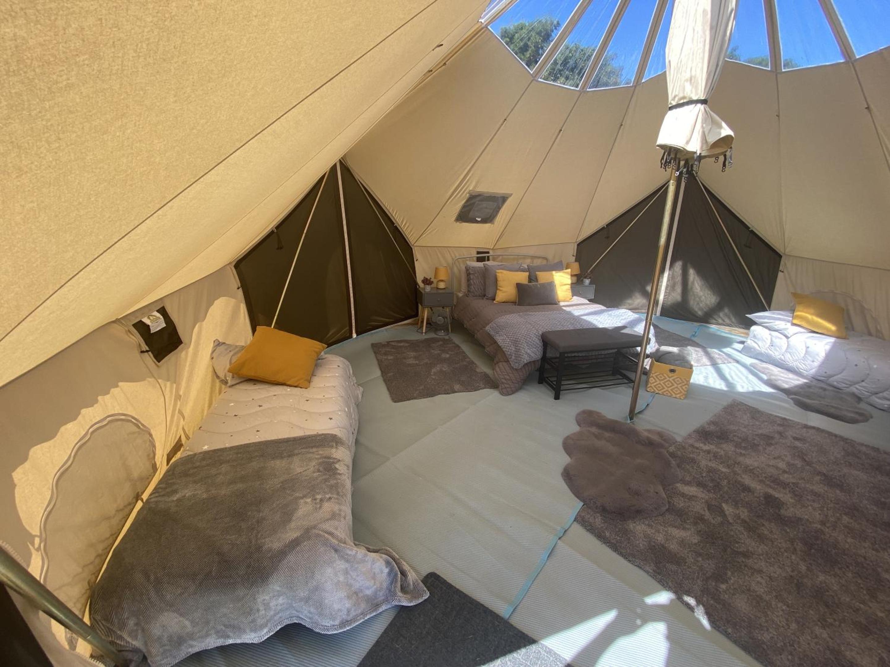 Bell Tents at Llanfair Hall view 2