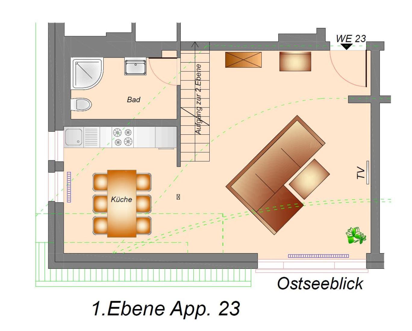 Suite MAGNI mit Blick zum Privatstrand - Odins Blick Wohnung 23 - ruhige Lage, Sauna