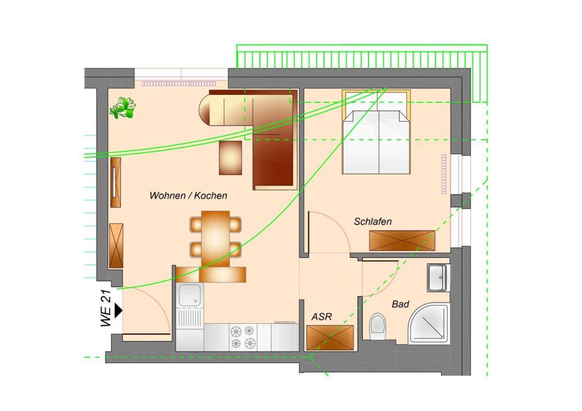Traumhaftes Appartement mit Privatstrand - Odins Blick Wohnung 21 - ruhige Gartenanlage, Sauna
