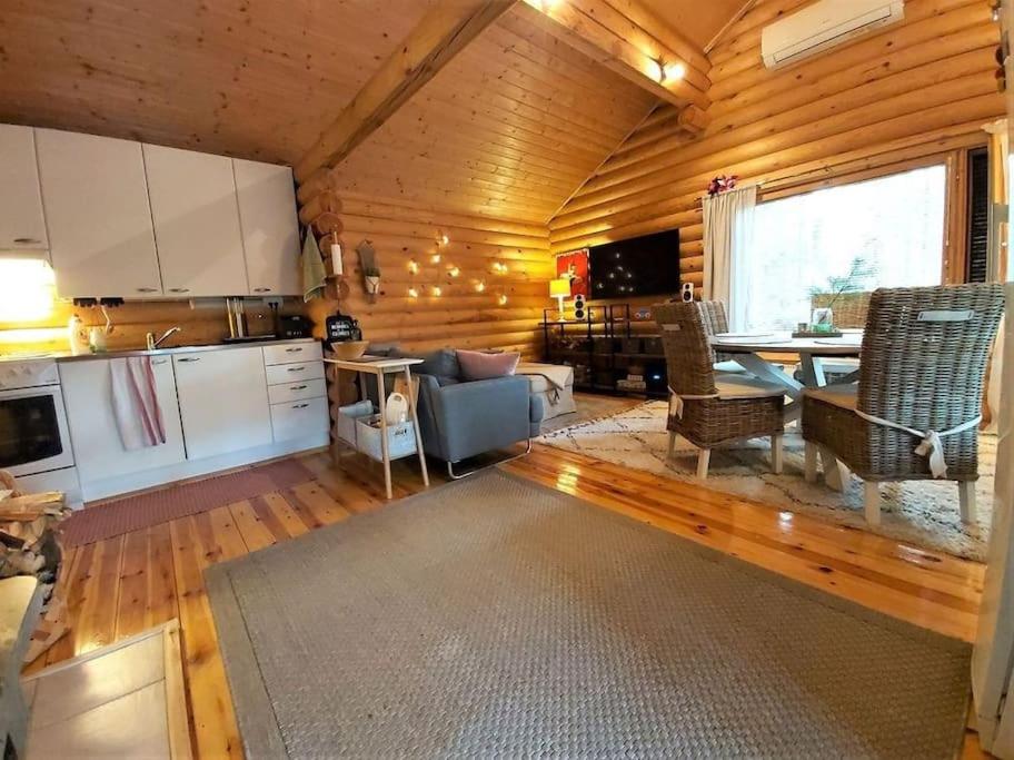 Unique winter holiday in pine forest