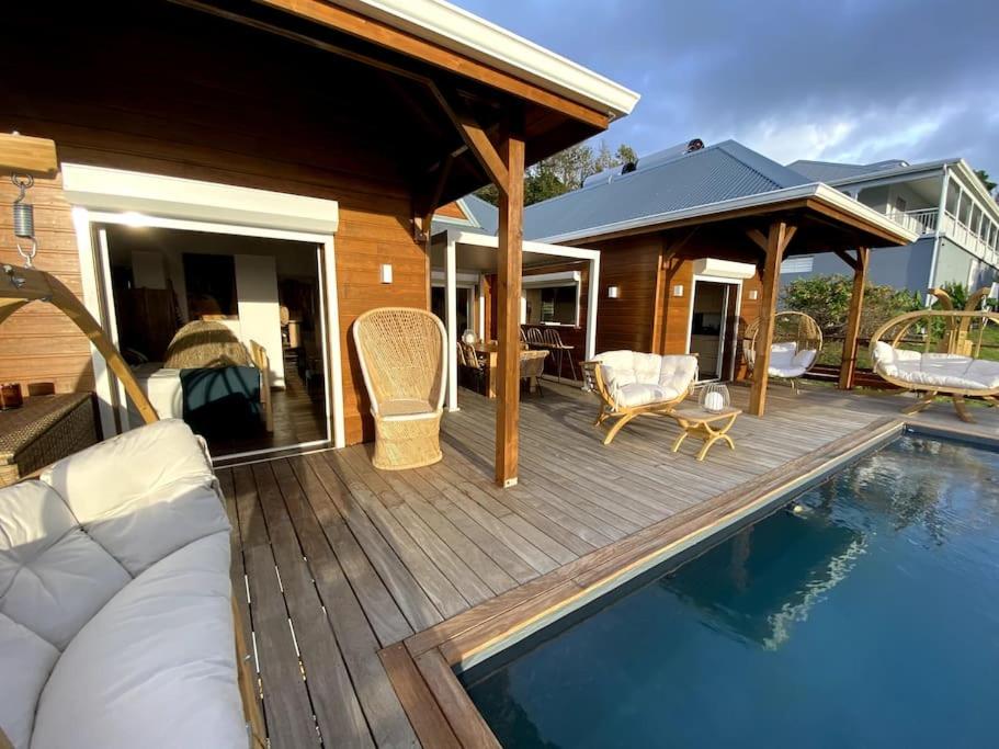 Villas Bleu Malendure luxueuses 4 étoiles - vue mer - face à la réserve Cousteau - jardin tropical view 5
