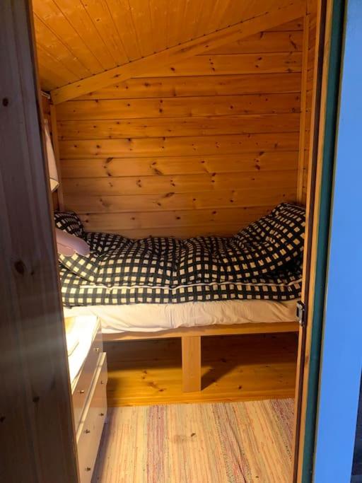Rauhallinen mökki luonnon keskellä.