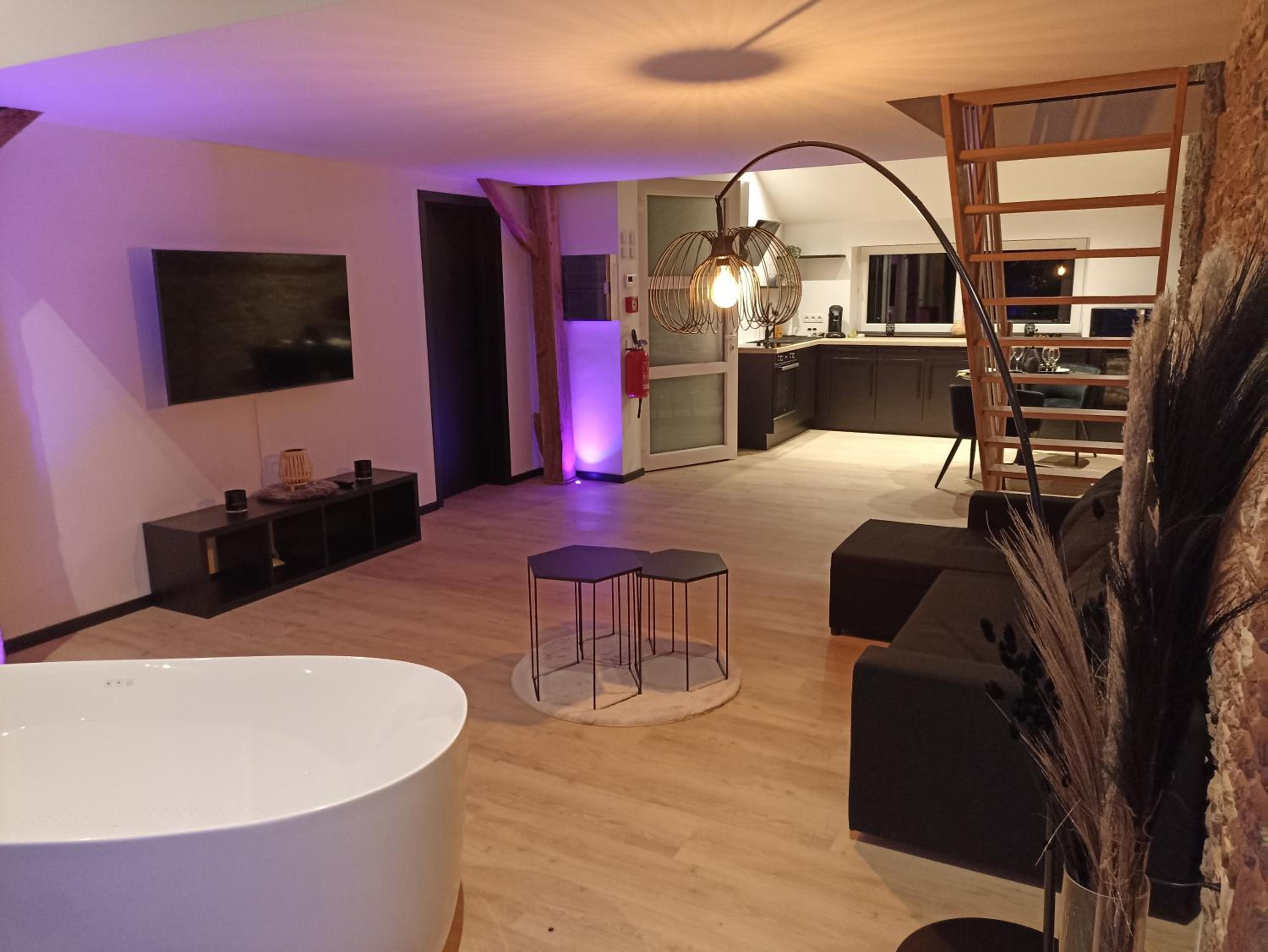 Loft noir (baignoire balnéo et sauna)