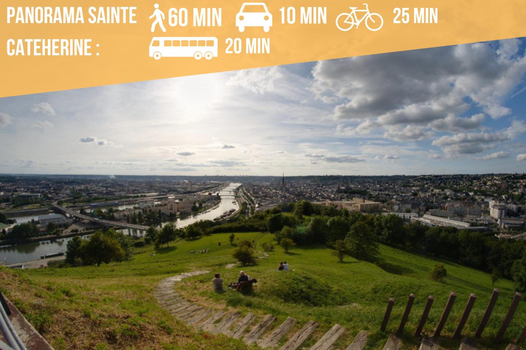 Rouen : Vue panoramique sur la seine avec parking view 5