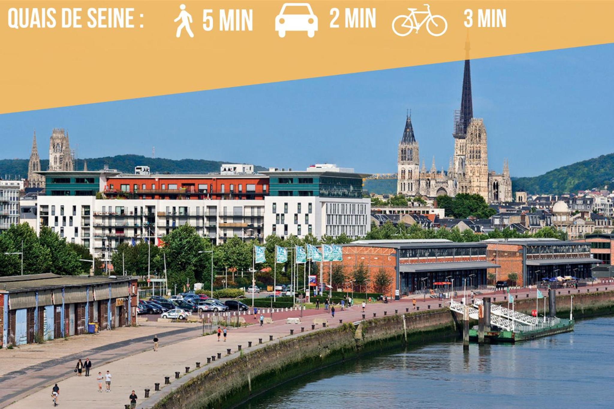 Rouen : Vue panoramique sur la seine avec parking photo 5