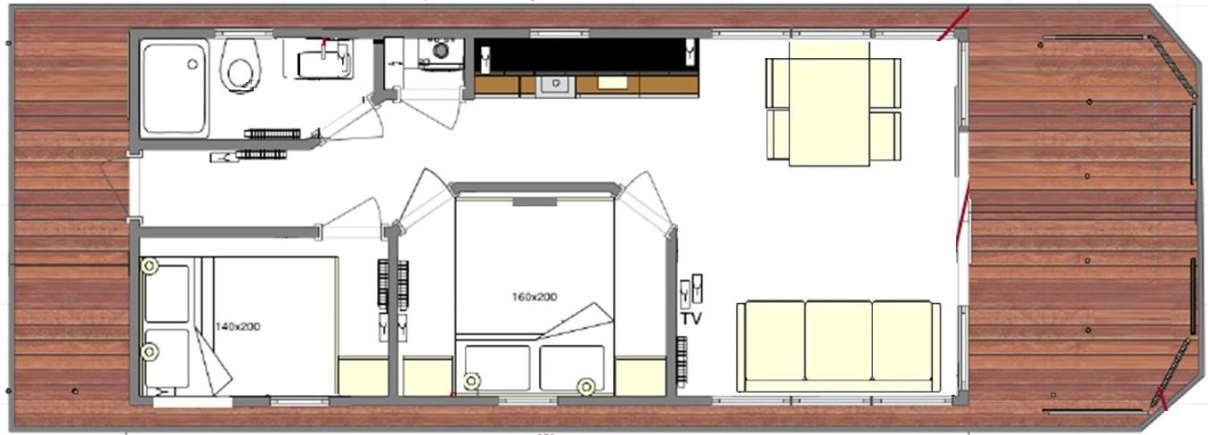 Hausboot Fjord Baltica mit Dachterrasse in Barth
