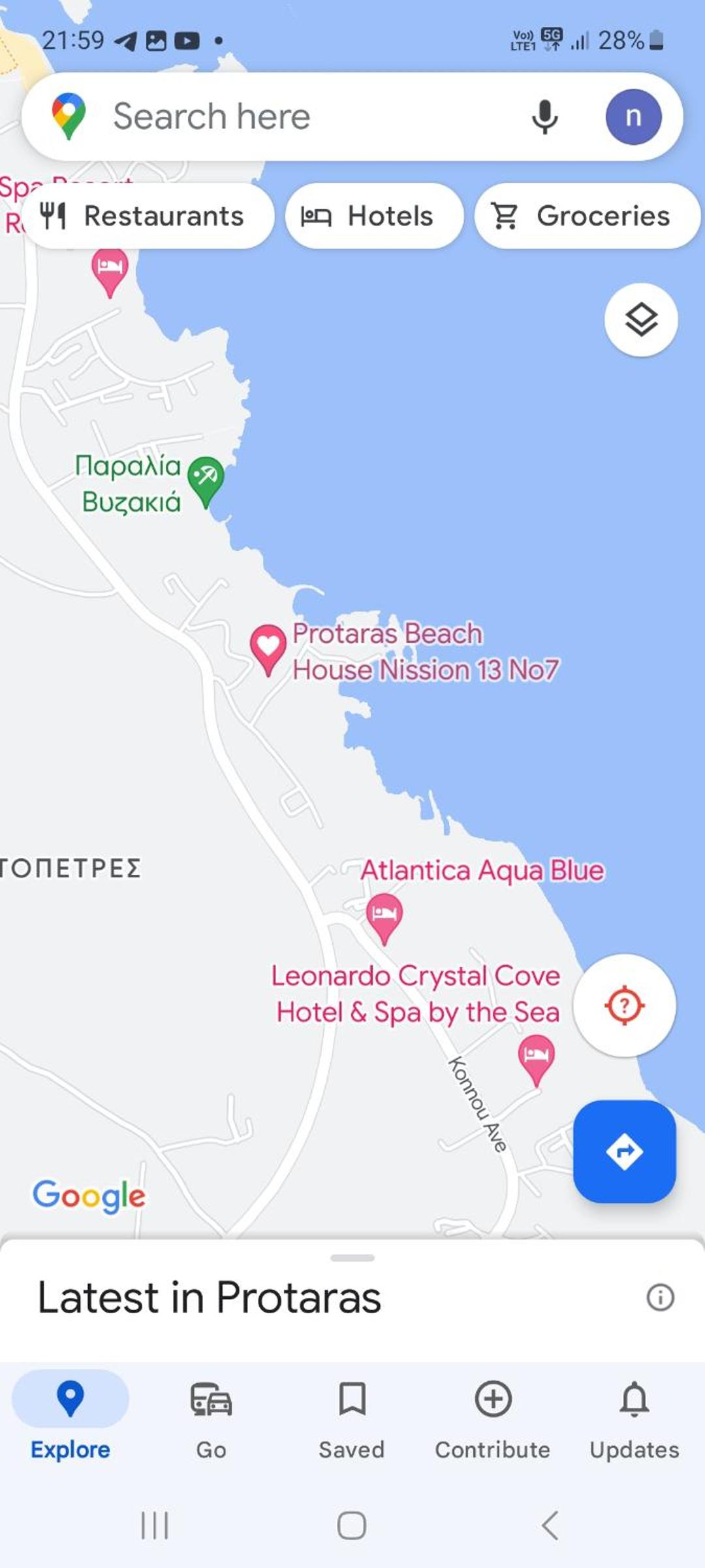 Cyprus Protaras Green Bay Beach House located behind thalassa apartments protaras
