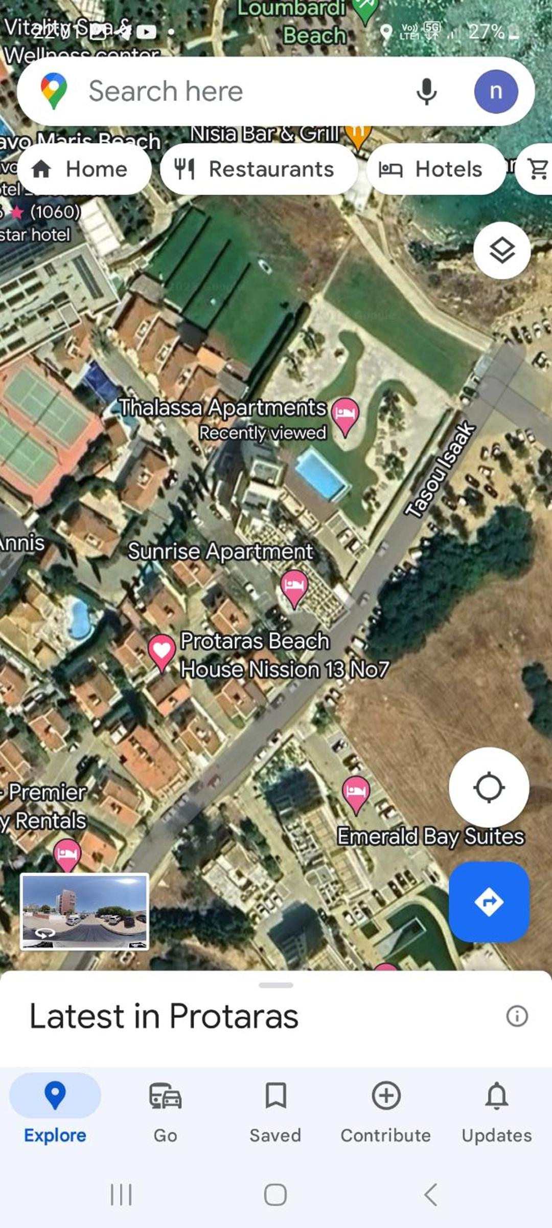 Cyprus Protaras Green Bay Beach House located behind thalassa apartments protaras