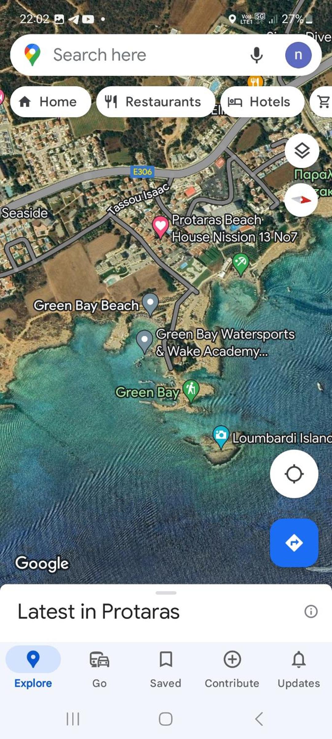Cyprus Protaras Green Bay Beach House located behind thalassa apartments protaras